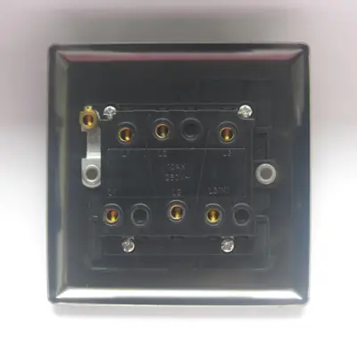 Varilight XTFIB | 10A Fan Isolating Switch 3 Pole, Brushed Steel - Black