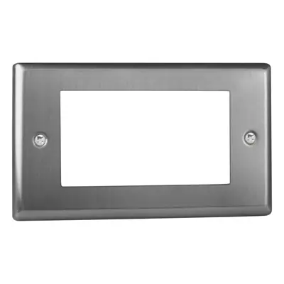 Read more on Varilight XTG4 | DataGrid Twin Plate 4 Grid Spaces Faceplate, Brushed Steel