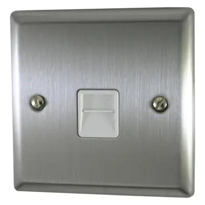 Read more on Varilight XTTMW | 1 Gang Telephone Master Socket, Brushed Steel - White