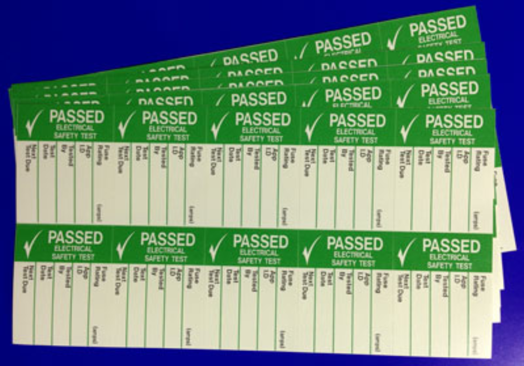 Industrial Signs IS2650SA Self Adhesive Pass Test Vinyl Label 4- Go Sparky