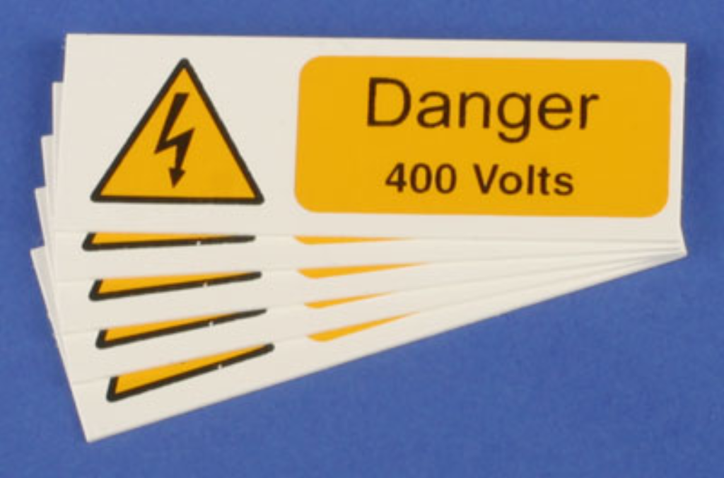 Industrial Signs IS2605RP Self Adhesive Danger 400 Volts Vinyl - Go Sparky