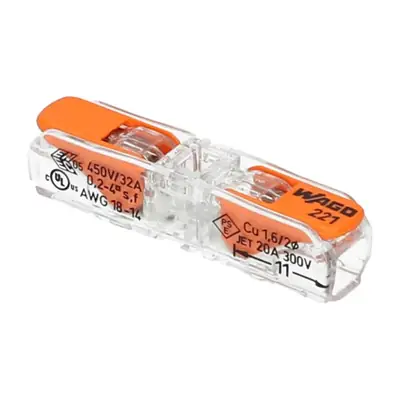 Wago 221-2411 32A 450V 4kV 0.2 – 4mm 2 Conductor Compact Inline Lever Connector for Junction Boxes (cable connector)