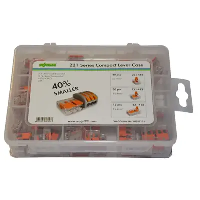  Wago 60281155 221 Series 85 Pieces Compact Lever Case Connectors Kit (cable connector kit)