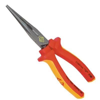 CK 431014 200mm VDE Approved Insulated Electricians Straight Snipe Long Nose Pliers