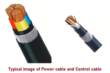 Difference between power and control cables.